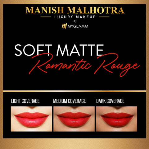 Manish Malhotra Beauty By MyGlamm Soft Matte Lipstick-Romantic Rouge-4gm