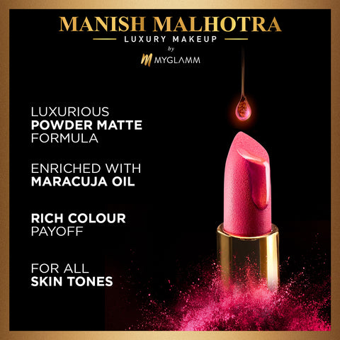 MyGlamm Manish Malhotra Beauty Powder Matte Lipstick-Pink Kink-4gm