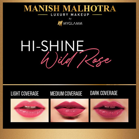 Manish Malhotra Beauty By MyGlamm Hi-Shine Lipstick-Wild Rose-4gm