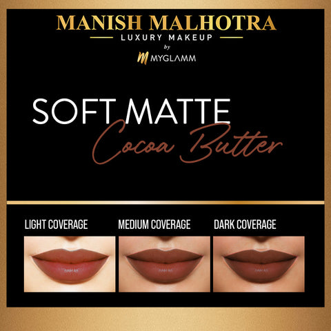 Manish Malhotra Beauty By MyGlamm Soft Matte Lipstick-Cocoa Butter-4gm