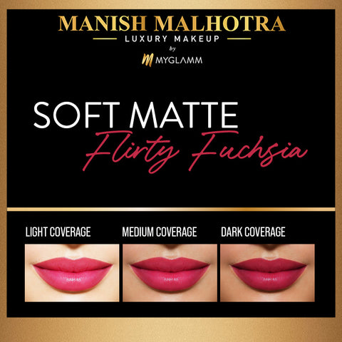 Manish Malhotra Beauty By MyGlamm Soft Matte Lipstick-Flirty Fuchsia-4gm