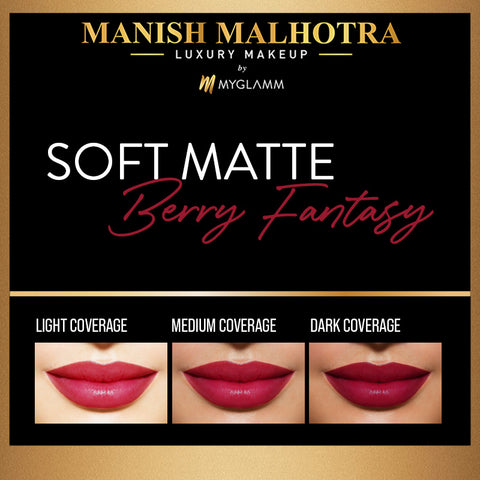 Manish Malhotra Beauty By MyGlamm Soft Matte Lipstick-Berry Fantasy-4gm