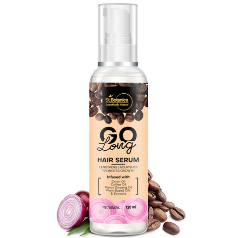 St.Botanica Go Long Onion Hair Serum - With Onion Oil, Coffee Oil, Panax Ginseng Oil For Long, Strong & Shiny Hair, 120ml