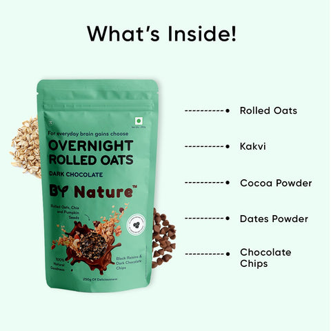 By Nature Overnight Rolled Oats - Dark Chocolate, 250g