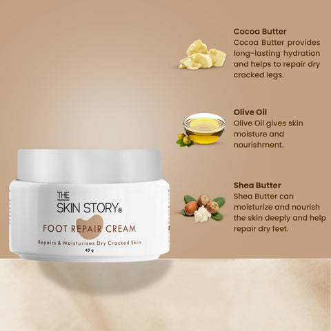 The Skin Story Foot Cream for Cracked Heels | Dry Feet | Repair Cream | Enriched with Shea Butter & Cocoa Butter | 50g