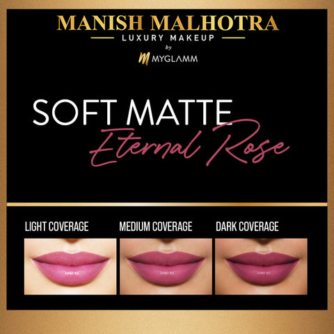 Manish Malhotra Beauty By MyGlamm Soft Matte Lipstick-Eternal Rose-4gm