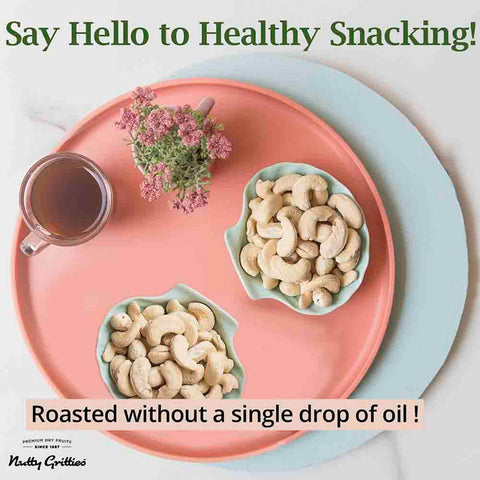 Nutty Gritties Roasted Cashews, Lightly Salted and Dry Roasted Healthy Snack - 200g