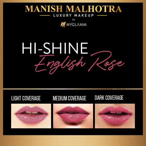 Manish Malhotra Beauty By MyGlamm Hi-Shine Lipstick-English Rose-4gm