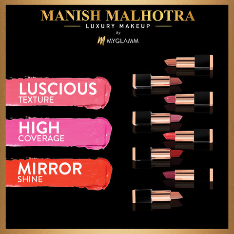 Manish Malhotra Beauty By MyGlamm Hi-Shine Lipstick-Wild Rose-4gm