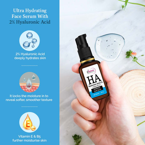 St.Botanica Hyaluronic Acid 2% + Vitamin B5 Hydrating Face Serum for Intense Hydration, Plump & Glowing Skin, 20 ml