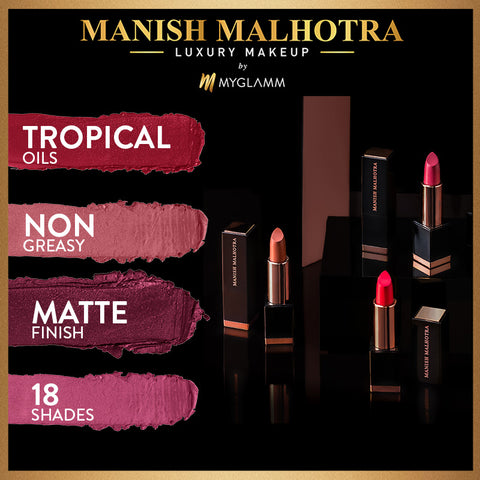 Manish Malhotra Beauty By MyGlamm Soft Matte Lipstick-Eternal Rose-4gm