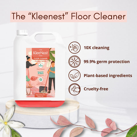 Kleenest Floral Wave Floor Cleaner liquid concentrate | Makes 5 litres