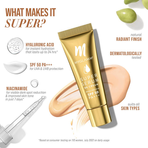 MyGlamm Super Serum BB cream-201 Pine-15gm