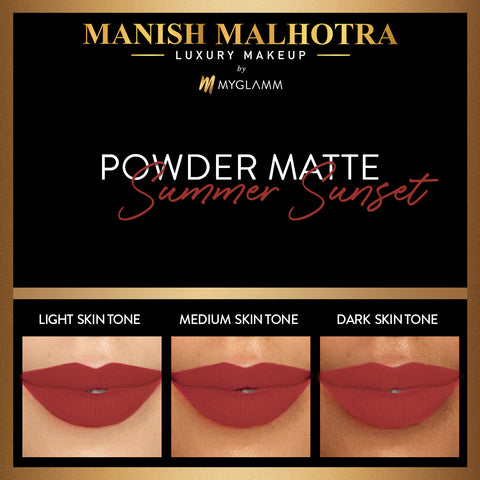 MyGlamm Manish Malhotra Beauty Powder Matte Lipstick-Summer Sunset-4gm