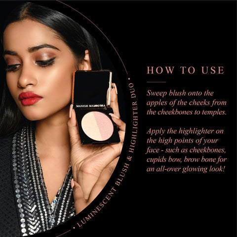 Manish Malhotra Beauty By MyGlamm Blush Highlighter Duo-Sheer Glitz-9gm