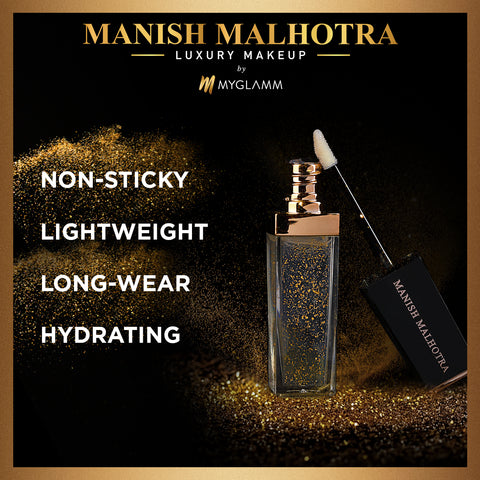 Manish Malhotra Beauty By MyGlamm Gold Flake Lipgloss-NA9ml