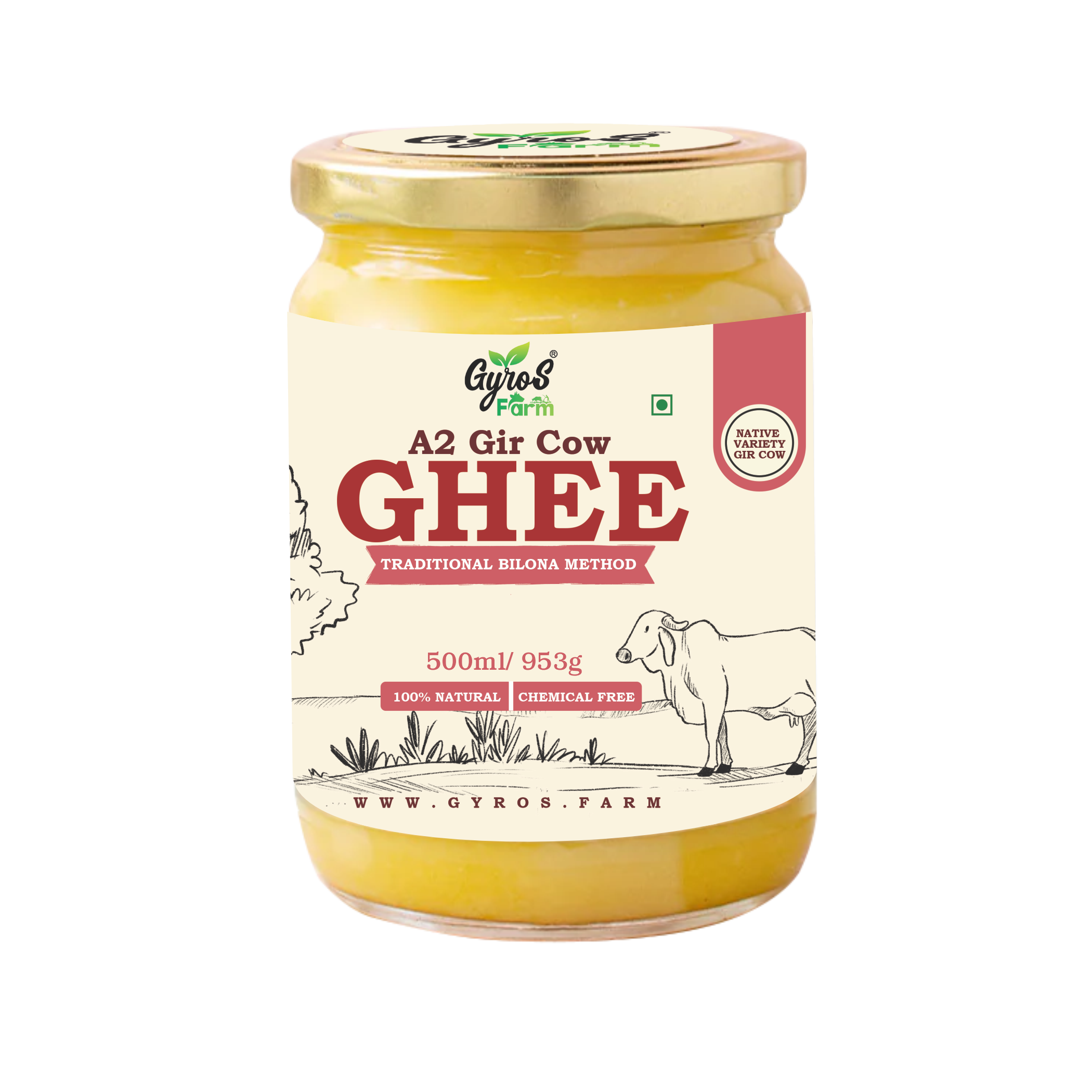 Gyros Farm | A2 GIR Cow Bilona Ghee Made From Curd