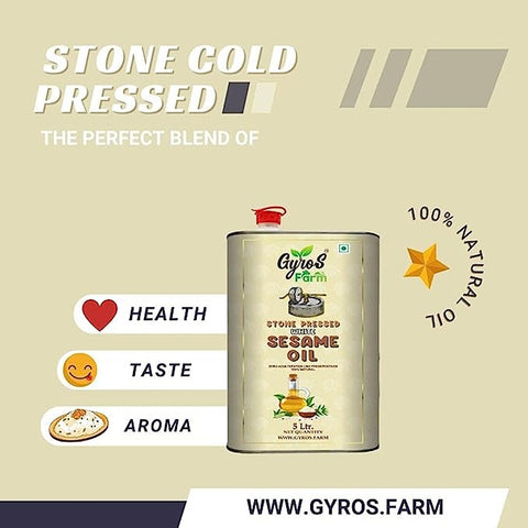 Gyros farm | Stone Cold Wood Pressed | White Sesame (Gingelly) Oil