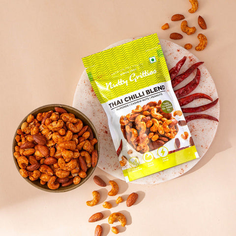 Nutty Gritties Southern Pepper Cashews, Barbeque Almonds and Thai Chilli Blend - 600g (3 Pack of 200g each)