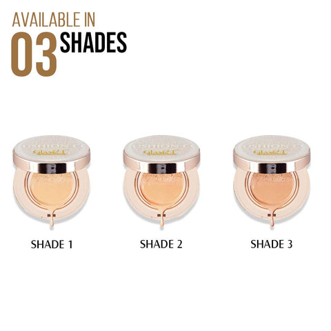 Glam21 Cushion Compact Powder LongLasting Makeup upto 12hrs Matte Finish with Vitamin-E Compact (Shade-01, 9 g)