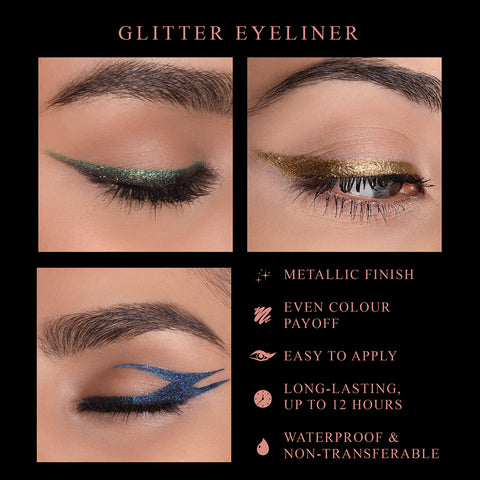 Manish Malhotra Beauty By MyGlamm Glitter Eyeliner-Black Moon-1.2gm