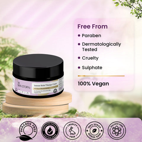 The Skin Story Intense Moisturiser for Dry & Flaky Skin | 48 hours moisture | Fragrance Free |Relief Therapy Cream , 45g