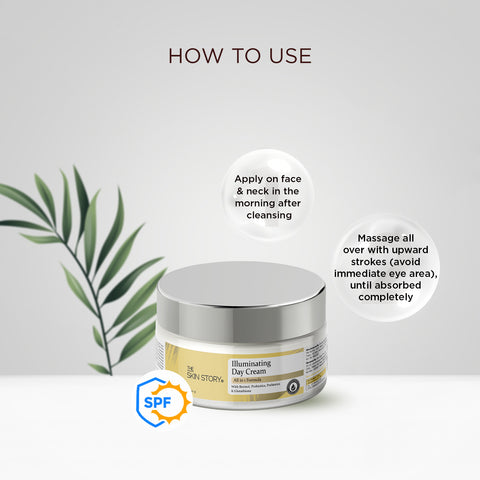 The Skin Story Illuminating Day Cream | SPF 15 Sun Protection| Anti Ageing Cream | Glutathione & Retinol Face Cream | 50g