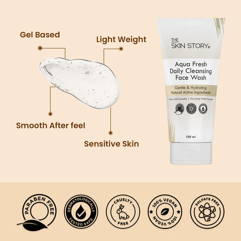 The Skin Story Gel Based Daily Facewash |Gentle & Deep Cleansing | With Prebiotics & Cucumber Extract | 100g