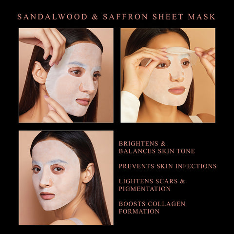 Manish Malhotra Beauty By MyGlamm Saffron & Sandalwood Brightening Sheet Mask -25gm