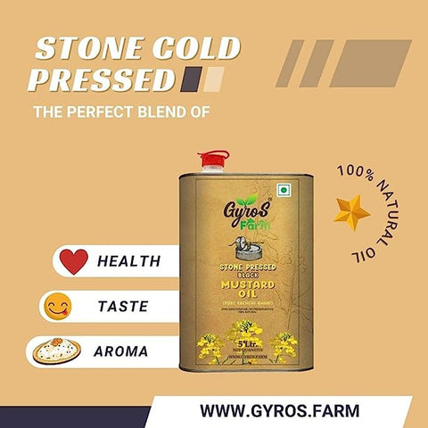 Gyros farm | Stone Cold Wood Pressed | Black Mustard Oil | Kacchi Ghani/Kolhu