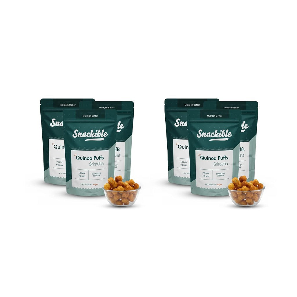 Snackible Quinoa Puffs | Sriracha | Pack of 6 | 35gm each