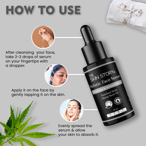 The Skin Story Hemp Anti Ageing & Sebum Control Face Serum | Enriched with Hemp Seed Oil | For Ultra Glow | For Clear Skin 40ml