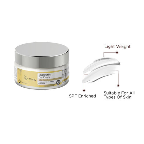 The Skin Story Illuminating Day Cream | SPF 15 Sun Protection| Anti Ageing Cream | Glutathione & Retinol Face Cream | 50g