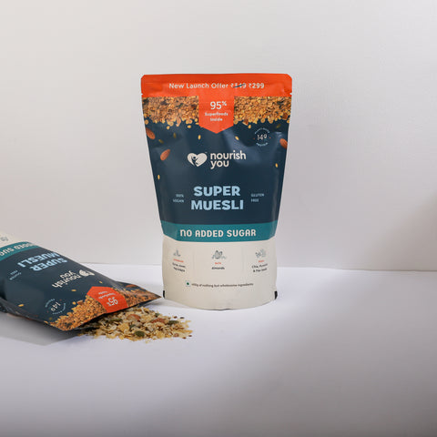 Nourish You Super Muesli - No Added Sugar, Healthy Breakfast Cereal , 400g