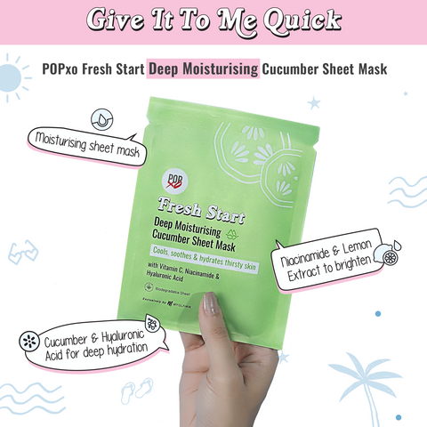 Myglamm Popxo Fresh Start Deep Moisturising Cucumber Sheet Mask-3g