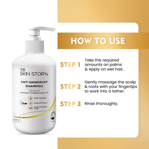 The Skin Story Dandruff Control Shampoo | Reduces Flaky Scalp & Soothes | With Saniscalp & Argan Oil | 190ml