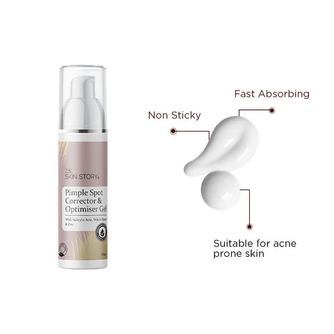 The Skin Story Pimple Spot Corrector Serum Gel | Dark Spots Removal | For Pimple & Acne | Salicylic Acid, Nicainamide & Zinc |Dermatologically Tested | 25g