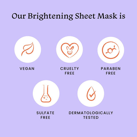 Foxtale Essentials Brightening Sheet Mask with Niacinamide and Berries for Bright Skin, Men & Women, 26g