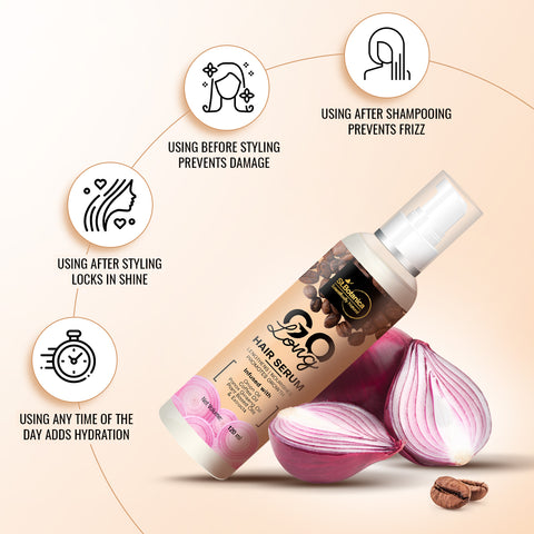 St.Botanica Go Long Onion Hair Serum - With Onion Oil, Coffee Oil, Panax Ginseng Oil For Long, Strong & Shiny Hair, 120ml