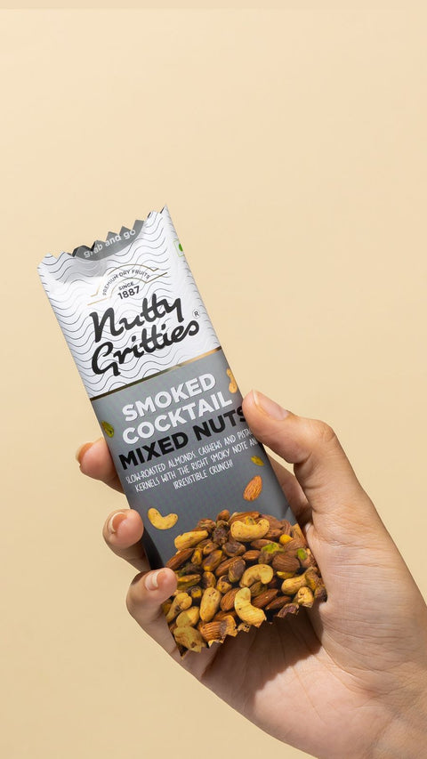 Nutty Gritties Smoked Cocktail Nut Mix - 240g (Pack of 6 x 40g each) - 240g