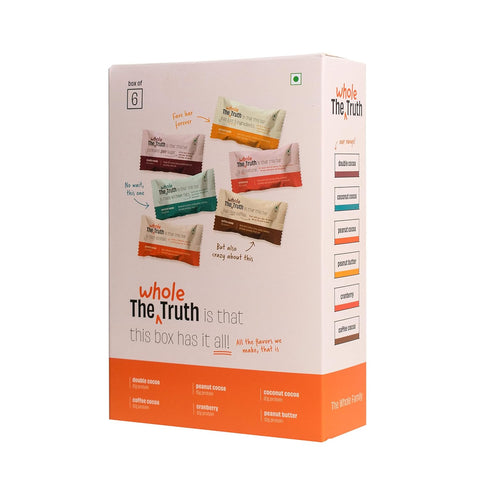 The Whole Truth - Protein Bars | SUPER SAVER PACK | Pack of 12 x 52g each | Nutritional Healthy Snacks | No Gluten | Sugarfree & No Artificial Sweeteners | No Preservatives | All Natural Ingredients