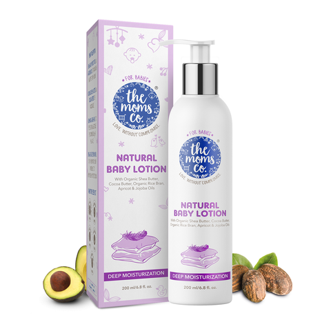 The Moms Co. Natural Baby Lotion | Australia-Certified | With Organic Apricot, Organic Jojoba and Organic Rice Bran Oils