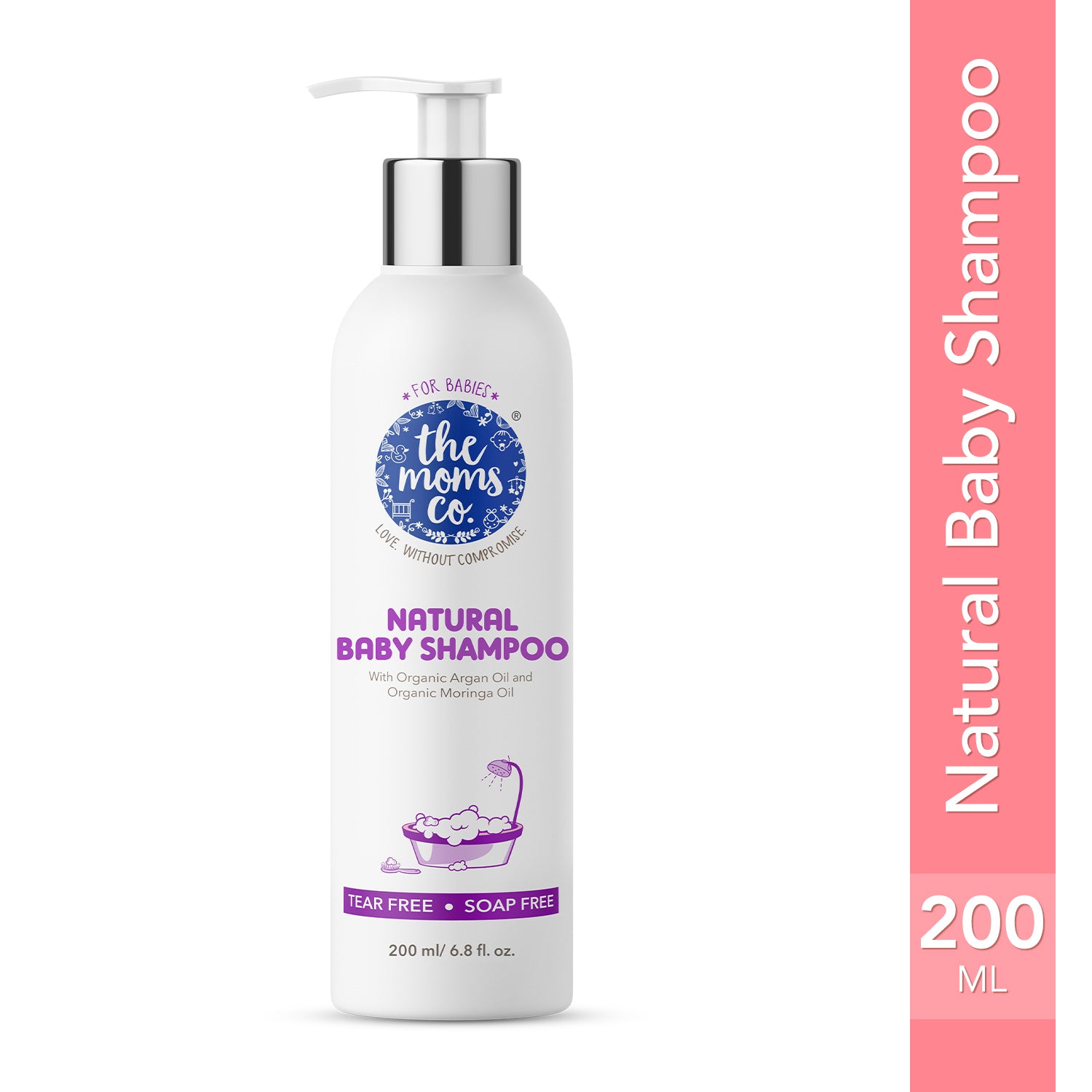 The Moms Co. Baby Shampoo | Tear-Free | Natural | With USDA-Certified Organic Argan and Moringa Seed Oils