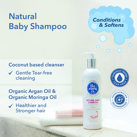 The Moms Co. All Natural Tear-Free Cleaning Bundle for Baby with Tear-Free Natural Baby Wash (200ml) and Baby Shampoo (200ml)