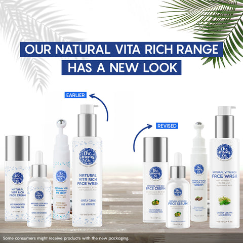 The Moms Co Natural Vita Rich Night Repair Combo with Vitamin C Face Wash, Face Serum & Under Eye Cream