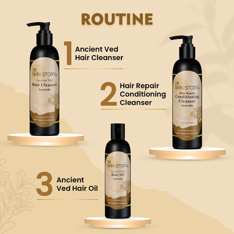 The Skin Story Ancient Ved Ayurvedic Hair Oil | Amla, Brahmi & Bhringraj | 100% Natural Ayurveda | 100 ml