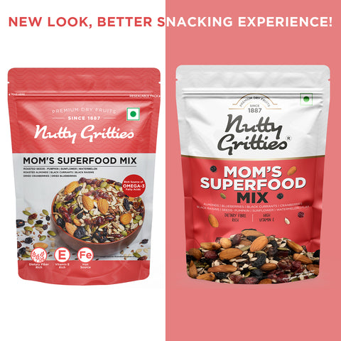 Nutty Gritties Mom's Superfood Mix, Roasted Seeds, Berries and Nuts Mix - 200g