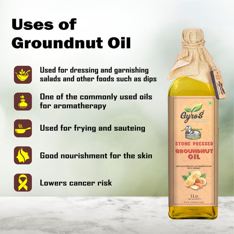 Gyros farm | Stone Cold Wood Pressed | Groundnut Oil | Chekku/Virgin