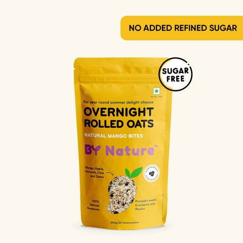 By Nature Overnight Rolled Oats - Natural Mango Bites, 250g