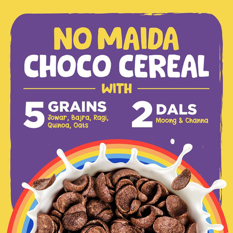 Yogabar Multigrain Chocos Cereal for Breakfast, Zero Maida, Delicious Chocolate Chocos for Kids & Adults, Protein Food, 0 Added Preservatives, Contains Jowar, Bajra, Ragi, Quinoa & Oats, 850g